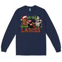 Navy all the jingle ladies Long Sleeve Tee - CowGirlArtShop