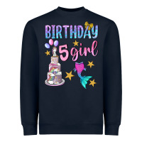 Navy birthday girl 5 Heavyweight Sweatshirt - BundleAndBundleShop