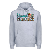 Heather Grey blessed teacher Premium Hoodie - BundleAndBundleShop