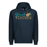 Navy blessed teacher Premium Hoodie - BundleAndBundleShop