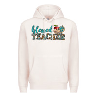 Pale Pink blessed teacher Premium Hoodie - BundleAndBundleShop