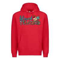 Red blessed teacher Premium Hoodie - BundleAndBundleShop
