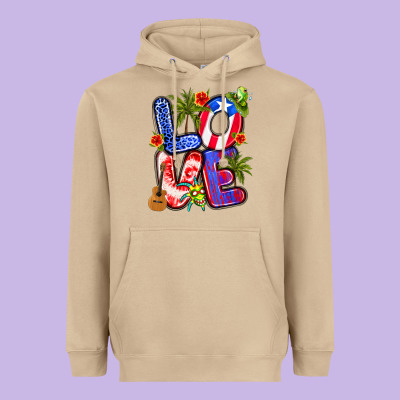 Puerto Rico Love Heavyweight Hoodie Designed By Artiststas