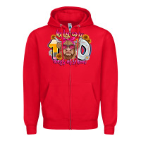 Red Holy Cow 100 Days Of School Zipper Hoodie - CowhideDigitalArt