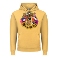 Vintage Mustard Baby Cow flower Vintage Hoodie - HowdyJamesFarm