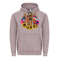 Vintage Zinc Baby Cow flower Vintage Hoodie - HowdyJamesFarm