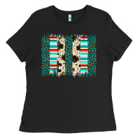 Black leopard cowhide brush stroke Ladies Tee - Artiststas