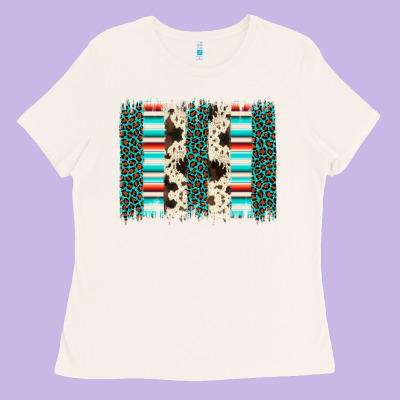 Leopard Cowhide Brush Stroke Ladies Tee Designed By Artiststas