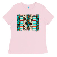 Bubblegum Pink leopard cowhide brush stroke Ladies Tee - Artiststas