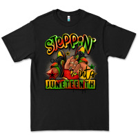 Black Steppin' into Juneteenth black girl sneakers Premium Tee - RanaPortraitStore