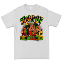 Dove Grey Steppin' into Juneteenth black girl sneakers Premium Tee - RanaPortraitStore