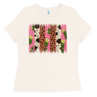 Bone cactus leopard cowhide brush stroke Ladies Tee - Artiststas