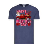 Happy Valentine's Day Red Truck Vintage Tee | Teevron