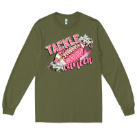 Army Green tackle cancer Long Sleeve Tee - CowGirlArtShop