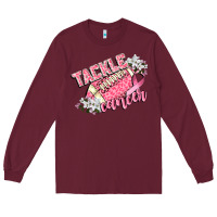 Burgundy tackle cancer Long Sleeve Tee - CowGirlArtShop