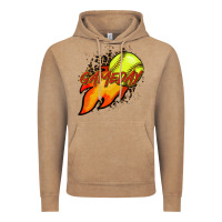 Vintage Coffee Softball game day leopard fire and ball Vintage Hoodie - HowdyJamesFarm