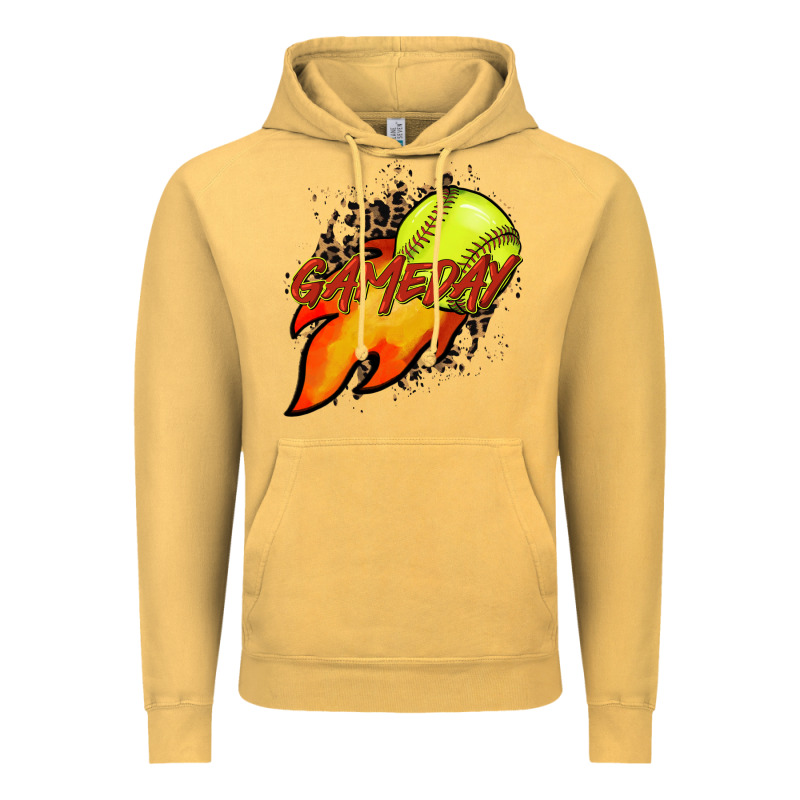 Softball Game Day Leopard Fire And Ball Vintage Hoodie by HowdyJamesFarm | Teevron