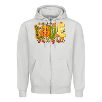 Dove Grey Love Fall Y'all Zipper Hoodie - CowhideDigitalArt