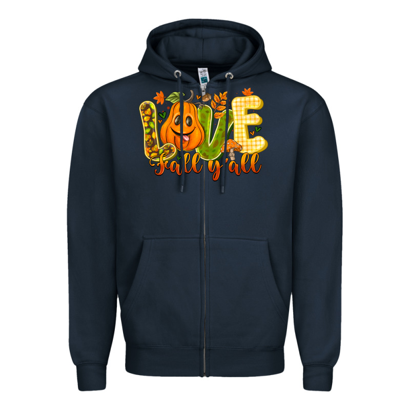 Love Fall Y'all Zipper Hoodie by CowhideDigitalArt | Teevron