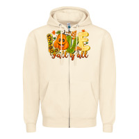 Sandshell Love Fall Y'all Zipper Hoodie - CowhideDigitalArt