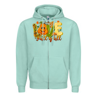 Seafoam Love Fall Y'all Zipper Hoodie - CowhideDigitalArt