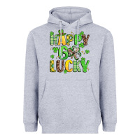 Heather Grey happy go lucky Heavyweight Hoodie - Artiststas