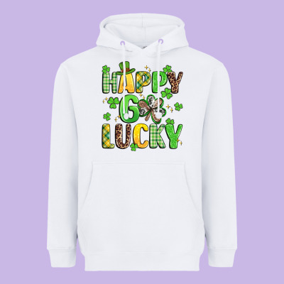 Happy Go Lucky Heavyweight Hoodie Designed By Artiststas