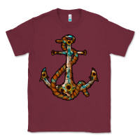 Burgundy western anchor Classic Tee - RacoonDesign
