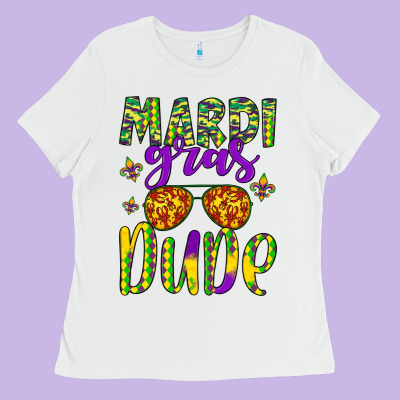 Mardi Gras Dude Ladies Tee Designed By Artiststas
