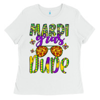 White mardi gras dude Ladies Tee - Artiststas