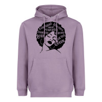 Lavender Womens Strong Black Woman Afro Message Heavyweight Hoodie - lanVoArt