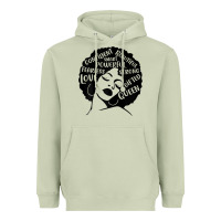 Matcha Womens Strong Black Woman Afro Message Heavyweight Hoodie - lanVoArt