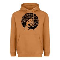 Meerkat Womens Strong Black Woman Afro Message Heavyweight Hoodie - lanVoArt