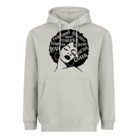Moon Dust Womens Strong Black Woman Afro Message Heavyweight Hoodie - lanVoArt