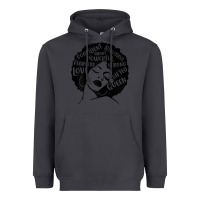Smoke Womens Strong Black Woman Afro Message Heavyweight Hoodie - lanVoArt