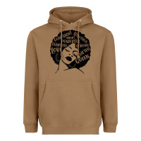 Toasted Coconut Womens Strong Black Woman Afro Message Heavyweight Hoodie - lanVoArt