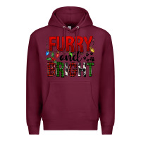 Burgundy Furry And Bright Premium Hoodie - FaDigitalArtStudio