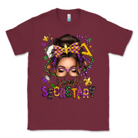 Burgundy mardi gras school secretary caucasian messy bun Classic Tee - texasbilliewilder
