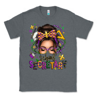 Charcoal Heather mardi gras school secretary caucasian messy bun Classic Tee - texasbilliewilder