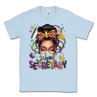 Dusty Blue mardi gras school secretary caucasian messy bun Classic Tee - texasbilliewilder
