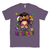 Lavender mardi gras school secretary caucasian messy bun Classic Tee - texasbilliewilder