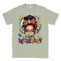 Mardi Gras School Secretary Caucasian Messy Bun Classic Tee | Teevron