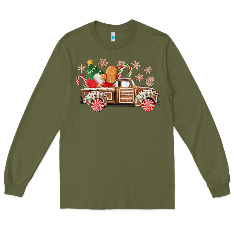 Christmas Gingerbread Truck Long Sleeve Tee by CowGirlArtShop | Teevron