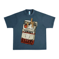 Midnight Navy Cowboy killers cigarette package Urban Heavy Tee - HowdyJamesFarm