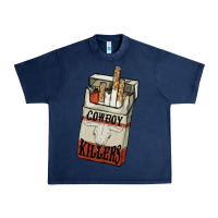 Navy Cowboy killers cigarette package Urban Heavy Tee - HowdyJamesFarm