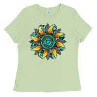 Matcha sunflower gemstone leopard Ladies Tee - Artiststas