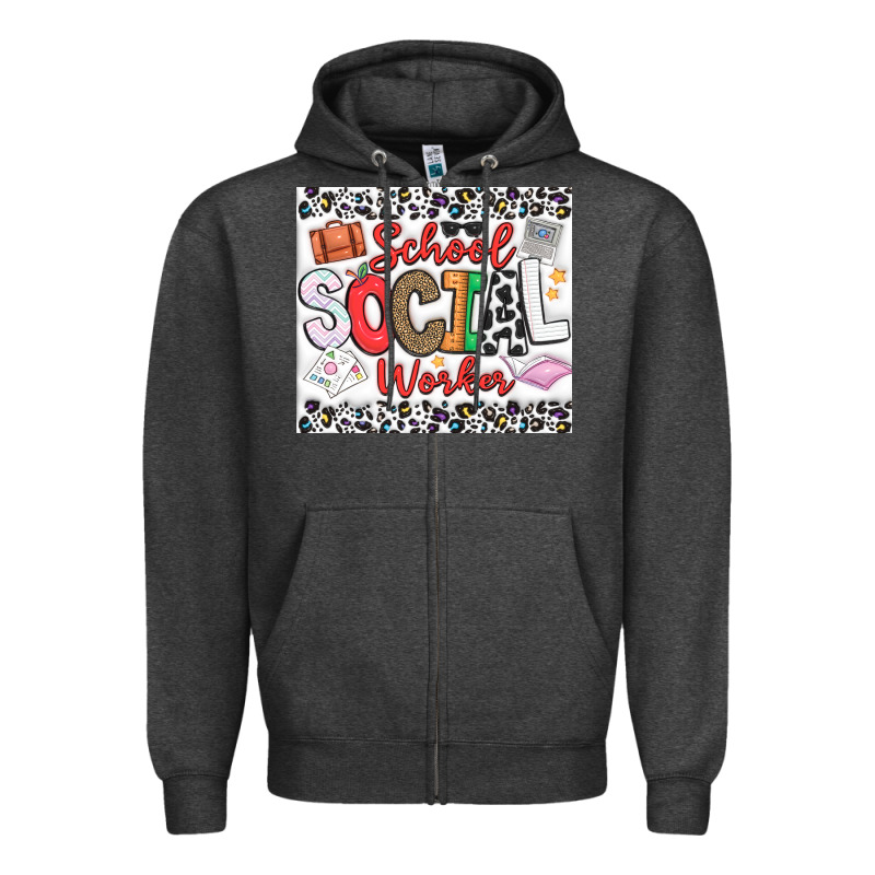 School Social Worker Zipper Hoodie by CowhideDigitalArt | Teevron
