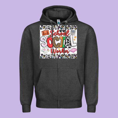 School Social Worker Zipper Hoodie Designed By Cowhidedigitalart