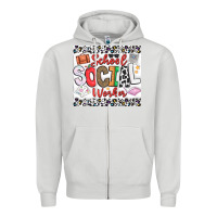 Dove Grey School Social Worker Zipper Hoodie - CowhideDigitalArt