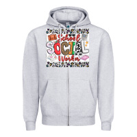 Heather Grey School Social Worker Zipper Hoodie - CowhideDigitalArt